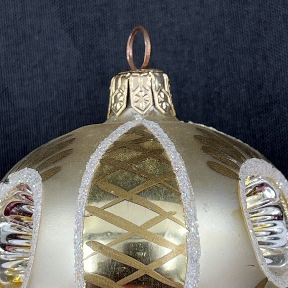Four Graduated Reflector Ball Spin Ornament Glittered RARE  1A - Picture 8 of 13